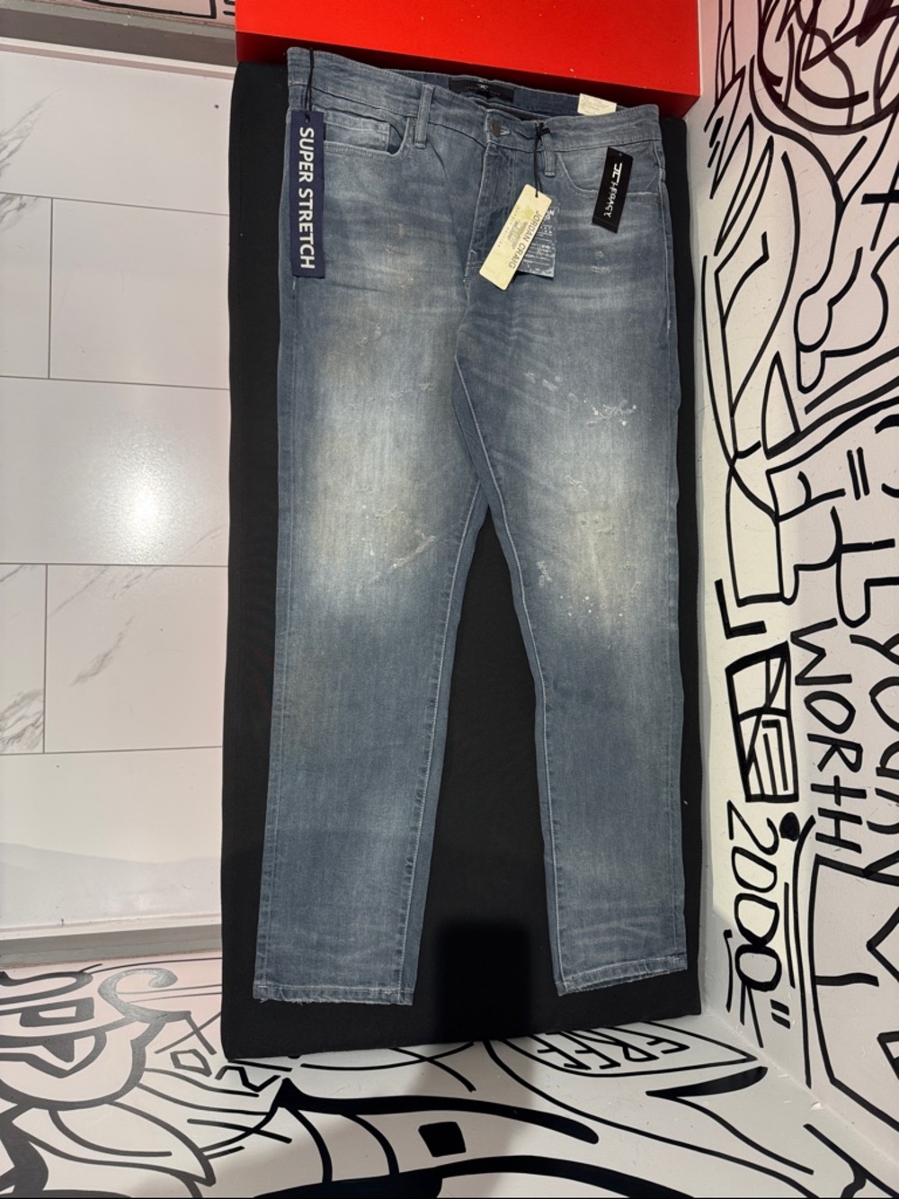 Jordan Slim Stretch Washed Light Blue Jeans
